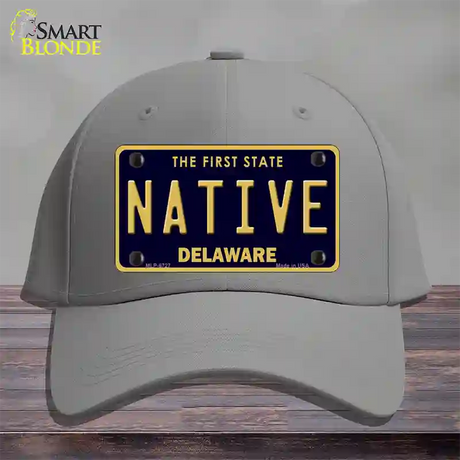 Native Delaware Novelty License Plate Hat Cotton / Gray