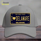 I Love Delaware Novelty License Plate Hat Cotton / Gray