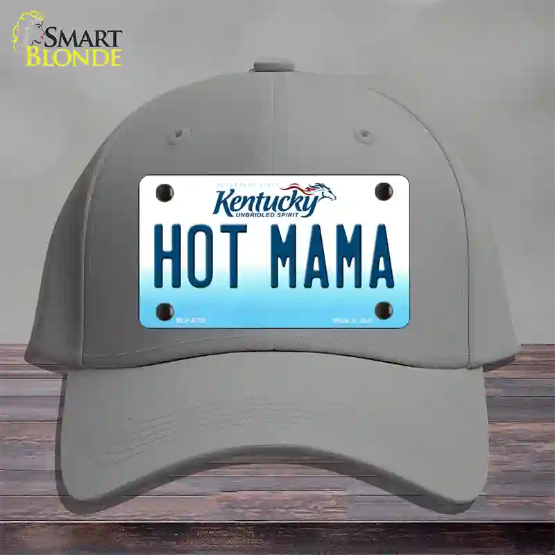 Hot Mama Kentucky Novelty License Plate Hat Cotton / Gray