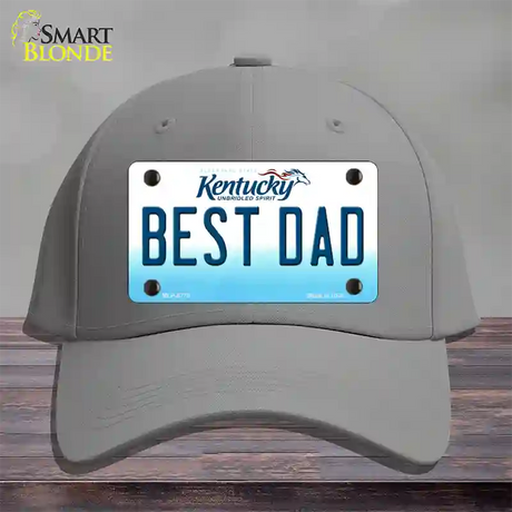 Best Dad Kentucky Novelty License Plate Hat Cotton / Gray