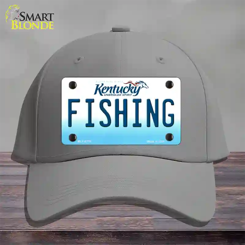 Fishing Kentucky Novelty License Plate Hat Cotton / Gray