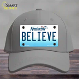 Believe Kentucky Novelty License Plate Hat Cotton / Gray