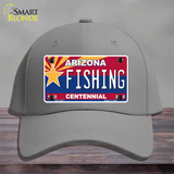 Arizona Centennial Fishing Novelty License Plate Hat Cotton / Gray