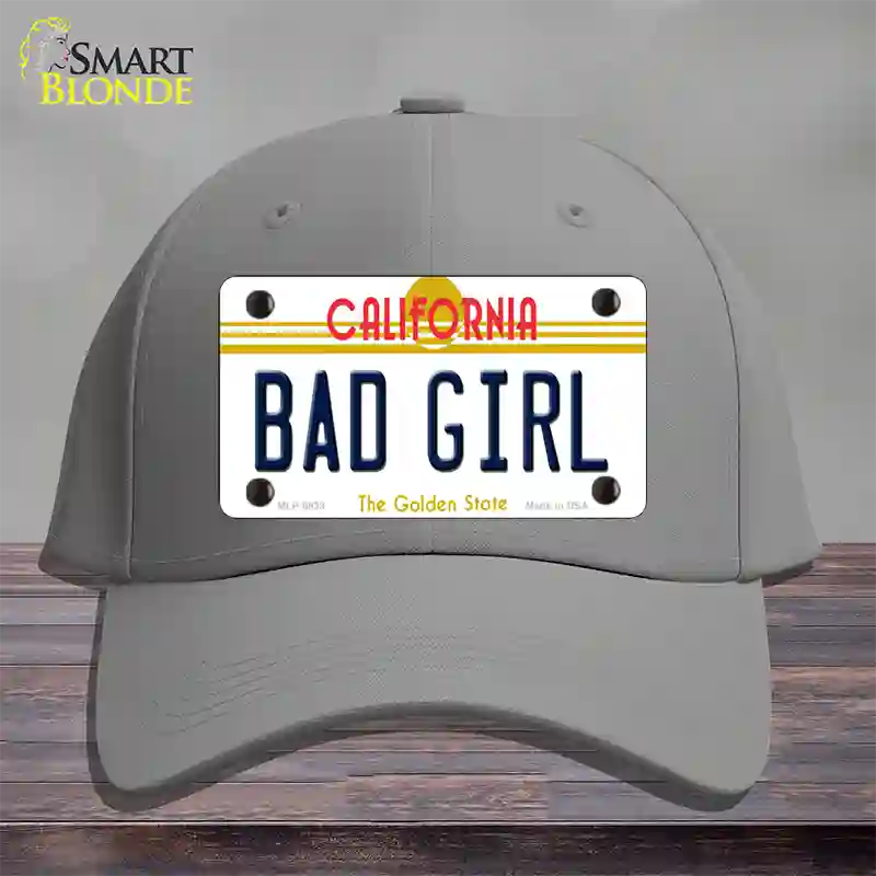 Bad Girl California Novelty License Plate Hat Cotton / Gray