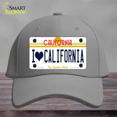 I Love California Novelty License Plate Hat Cotton / Gray