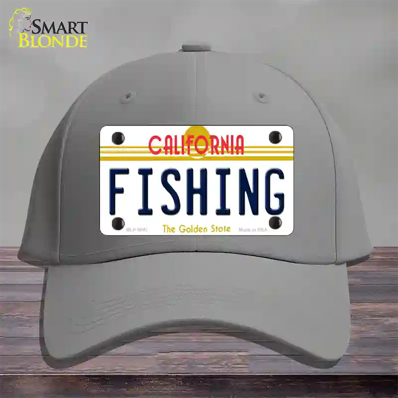 Fishing California Novelty License Plate Hat Cotton / Gray