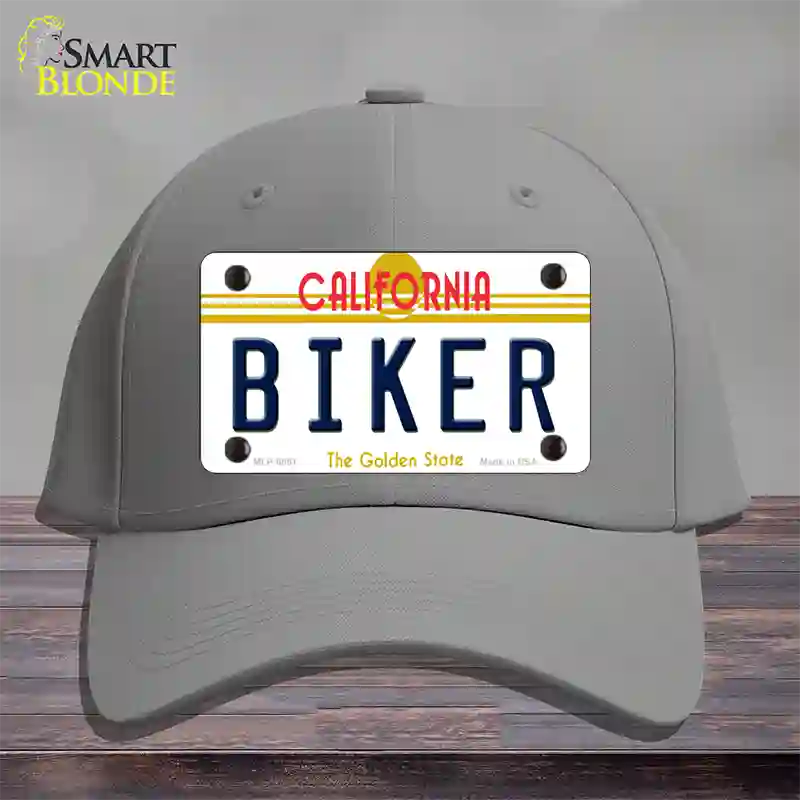 Biker California Novelty License Plate Hat Cotton / Gray