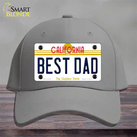 Best Dad California Novelty License Plate Hat Cotton / Gray