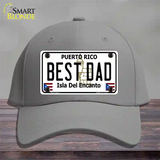 Best Dad Puerto Rico Novelty License Plate Hat Cotton / Gray