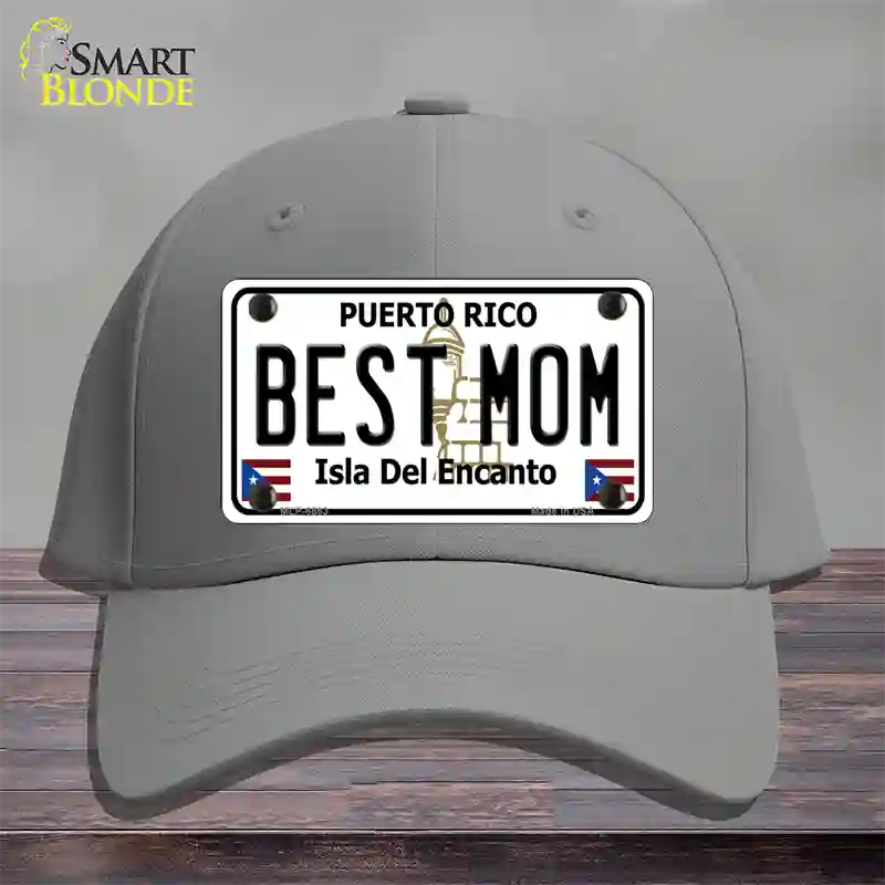 Best Mom Puerto Rico Novelty License Plate Hat Cotton / Gray