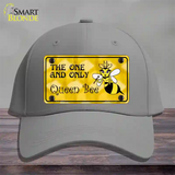 Queen Bee Yellow Novelty License Plate Hat Cotton / Gray