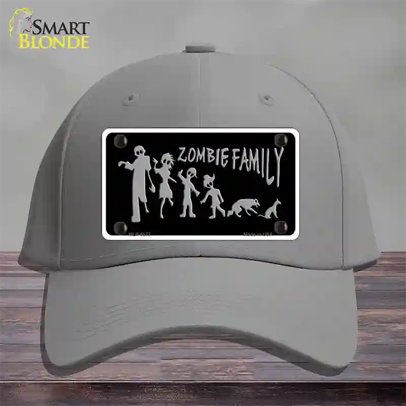 Zombie Family Black Novelty License Plate Hat Cotton / Gray