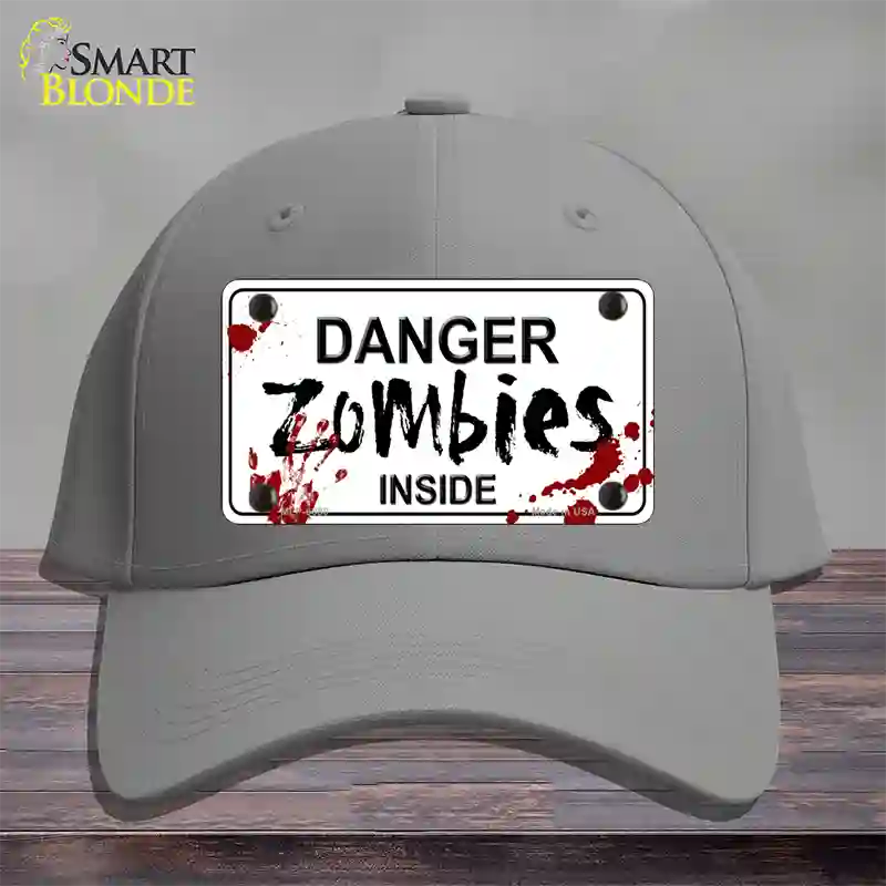 Danger Zombies Inside Novelty License Plate Hat Cotton / Gray