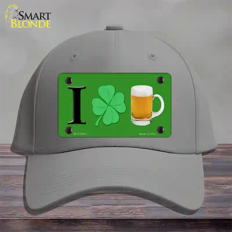 Shamrock Beer Novelty License Plate Hat Cotton / Gray