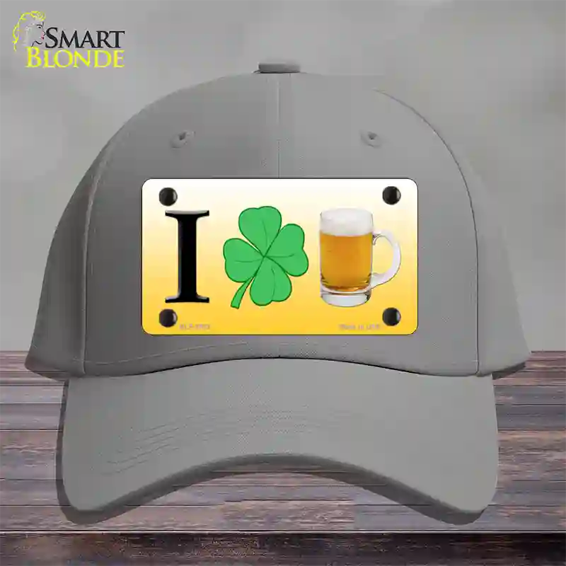 I Shamrock Beer Novelty License Plate Hat Cotton / Gray