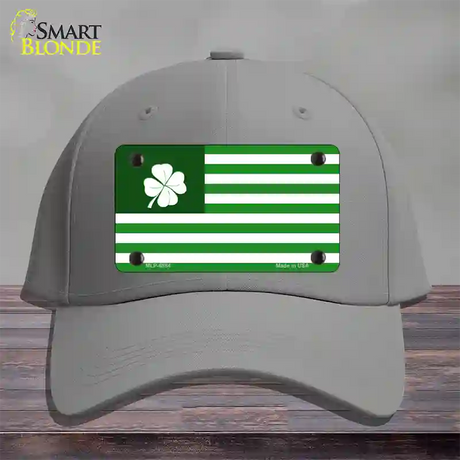 Green Shamrock Flag Novelty License Plate Hat Cotton / Gray