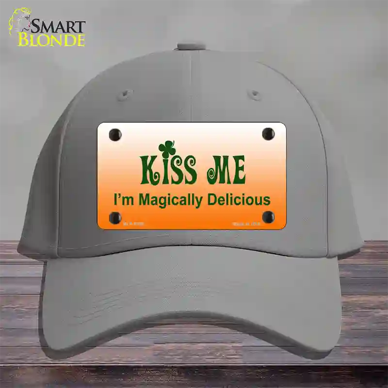 Kiss Me Novelty License Plate Hat Cotton / Gray