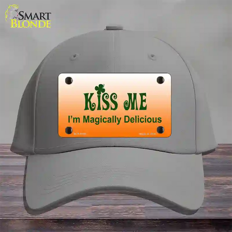 Kiss Me Novelty License Plate Hat Cotton / Gray