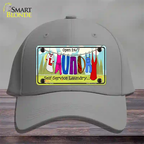 Laundry Self Service Novelty License Plate Hat Cotton / Gray