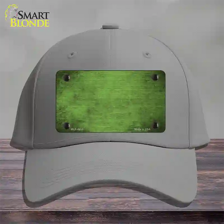 Lime Green Oil Rubbed Solid Novelty License Plate Hat Cotton / Gray