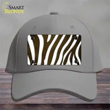 Brown White Zebra Oil Rubbed Novelty License Plate Hat Cotton / Gray