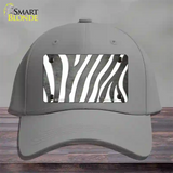 Gray White Zebra Oil Rubbed Novelty License Plate Hat Cotton / Gray