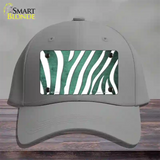 Mint White Zebra Oil Rubbed Novelty License Plate Hat Cotton / Gray