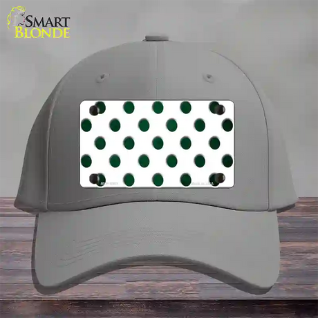 Green White Dots Oil Rubbed Novelty License Plate Hat Cotton / Gray