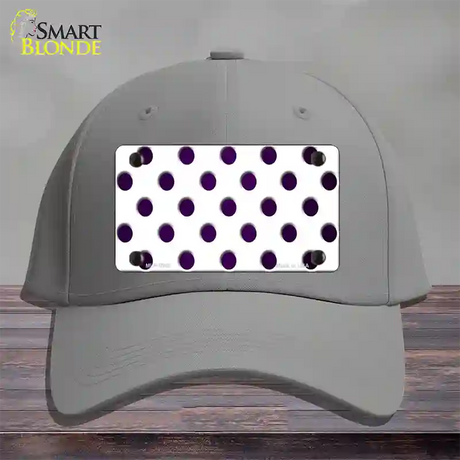 Purple White Dots Oil Rubbed Novelty License Plate Hat Cotton / Gray