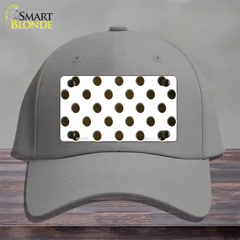 Brown White Dots Oil Rubbed Novelty License Plate Hat Cotton / Gray