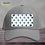 Light Blue White Dots Oil Rubbed Novelty License Plate Hat Cotton / Gray