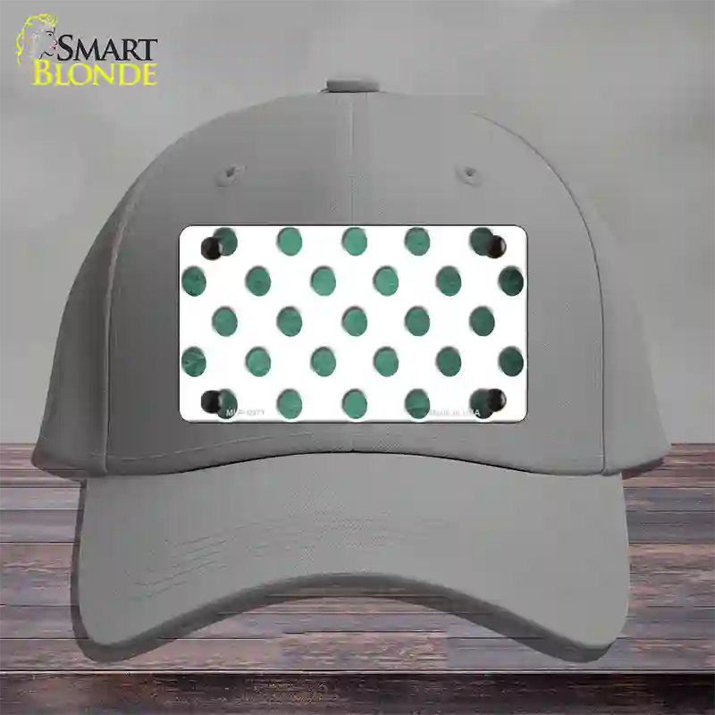 Mint White Dots Oil Rubbed Novelty License Plate Hat Cotton / Gray