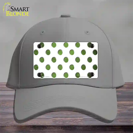 Lime Green White Dots Oil Rubbed Novelty License Plate Hat Cotton / Gray