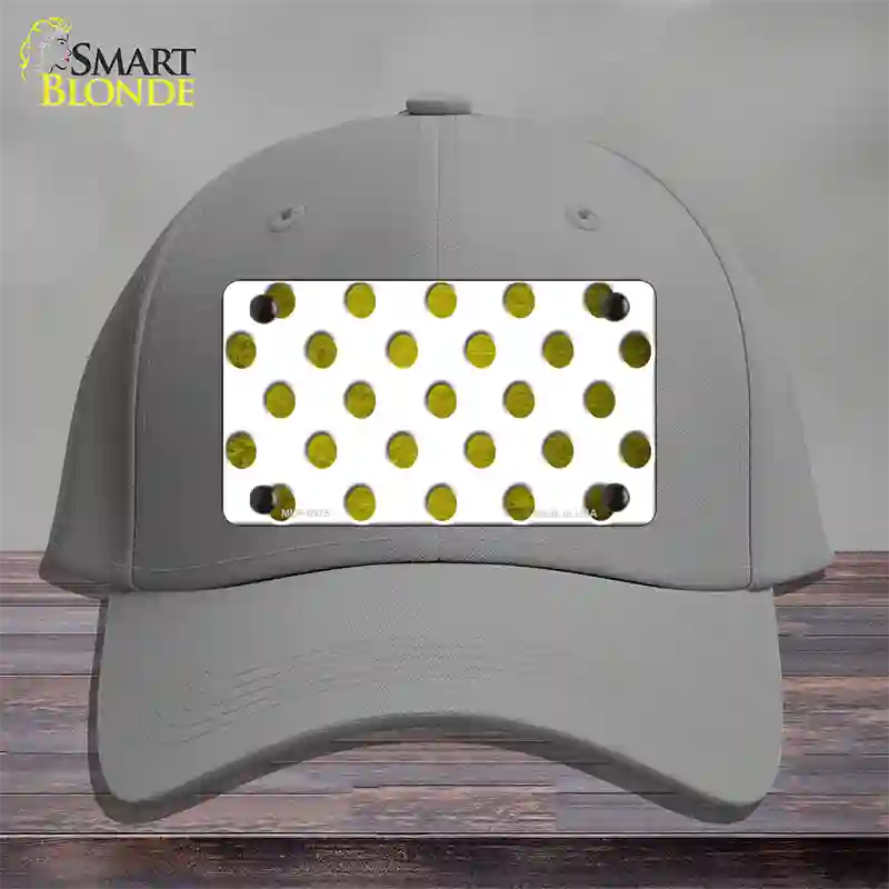 Yellow White Dots Oil Rubbed Novelty License Plate Hat Cotton / Gray