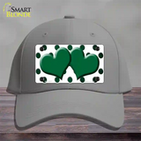 Green White Dots Hearts Oil Rubbed Novelty License Plate Hat Cotton / Gray