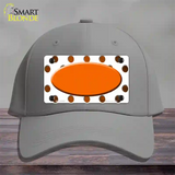 Orange White Dots Oval Oil Rubbed Novelty License Plate Hat Cotton / Gray