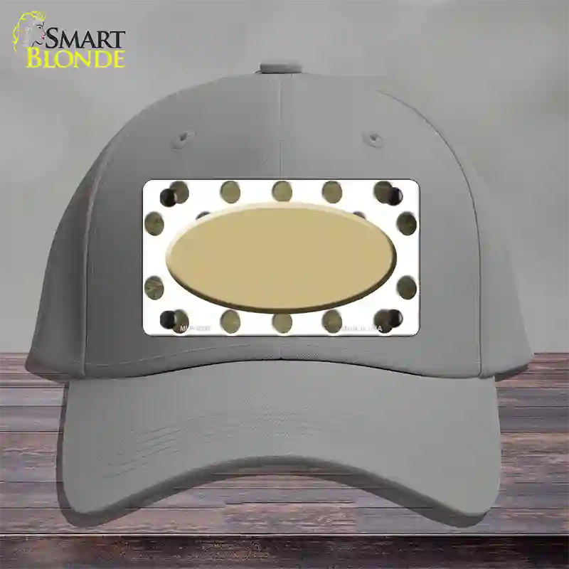 Gold White Dots Oval Oil Rubbed Novelty License Plate Hat Cotton / Gray