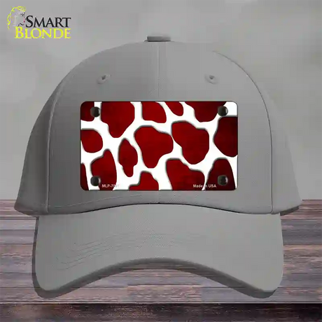 Red White Giraffe Oil Rubbed Novelty License Plate Hat Cotton / Gray