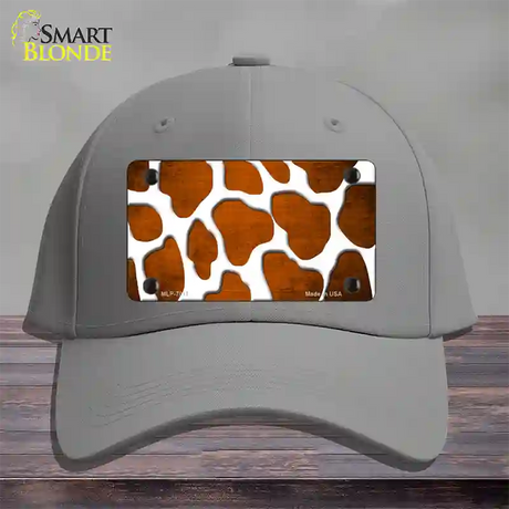 Orange White Giraffe Oil Rubbed Novelty License Plate Hat Cotton / Gray