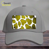 Yellow White Giraffe Oil Rubbed Novelty License Plate Hat Cotton / Gray