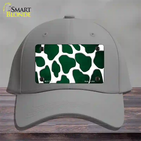 Green White Giraffe Oil Rubbed Novelty License Plate Hat Cotton / Gray