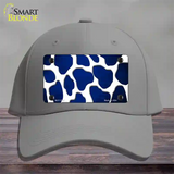 Blue White Giraffe Oil Rubbed Novelty License Plate Hat Cotton / Gray