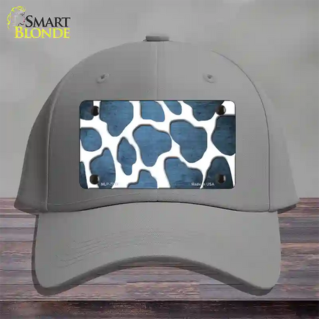 Light Blue White Giraffe Oil Rubbed Novelty License Plate Hat Cotton / Gray