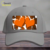 Orange White Hearts Giraffe Oil Rubbed Novelty License Plate Hat Cotton / Gray