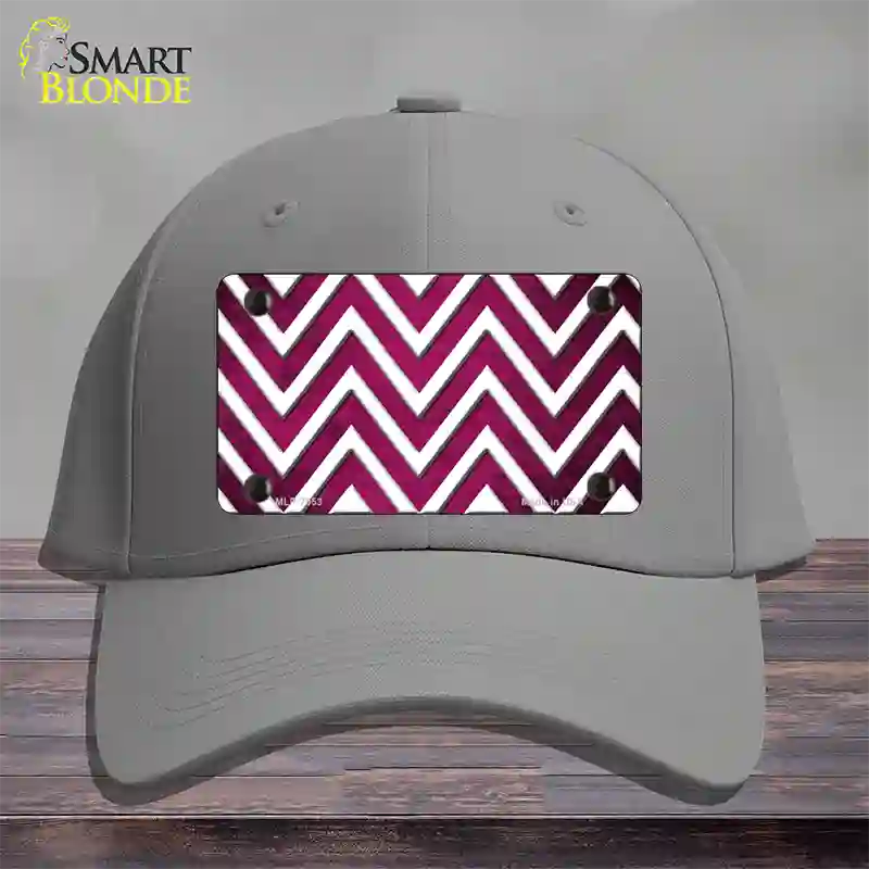 Pink White Chevron Oil Rubbed Novelty License Plate Hat Cotton / Gray