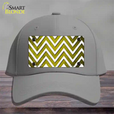 Yellow White Chevron Oil Rubbed Novelty License Plate Hat Cotton / Gray