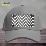 Gray White Chevron Oil Rubbed Novelty License Plate Hat Cotton / Gray