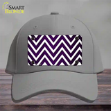 Purple White Chevron Oil Rubbed Novelty License Plate Hat Cotton / Gray