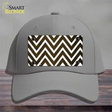 Brown White Chevron Oil Rubbed Novelty License Plate Hat Cotton / Gray