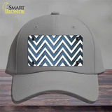 Light Blue White Chevron Oil Rubbed Novelty License Plate Hat Cotton / Gray